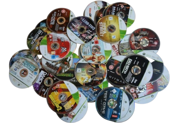 Xbox 360 ორიგინალი დისკები ყუთების გარეშე