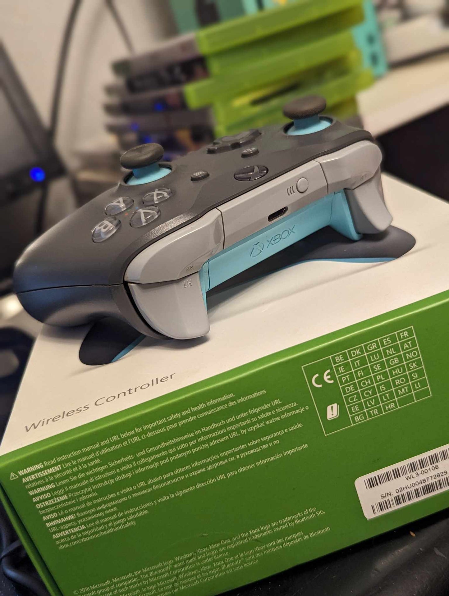 Microsoft Xbox One S Controller - Grey and Blue