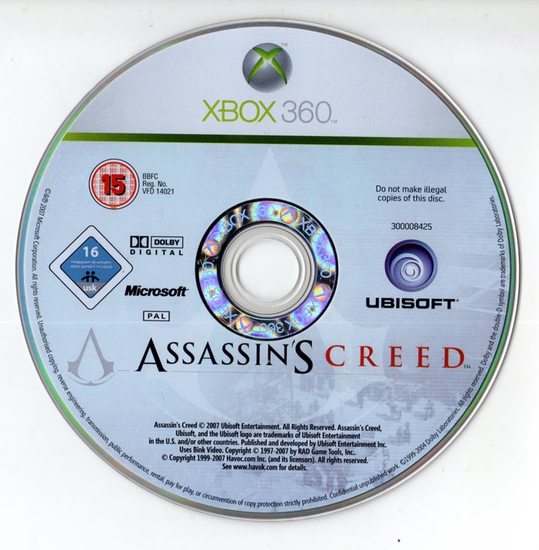 Xbox 360 ორიგინალი დისკები ყუთების გარეშე