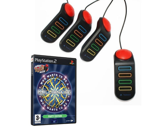 Playstation 2 - BUZZ controllers + Game