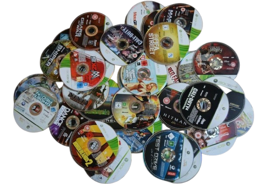 Xbox 360 ორიგინალი დისკები ყუთების გარეშე